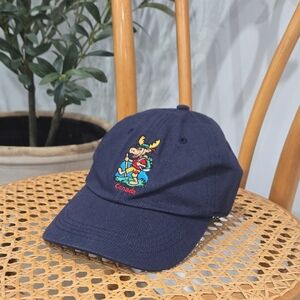 Retro 90's Kids Navy Blue Embroidered 100% Cotton Cap